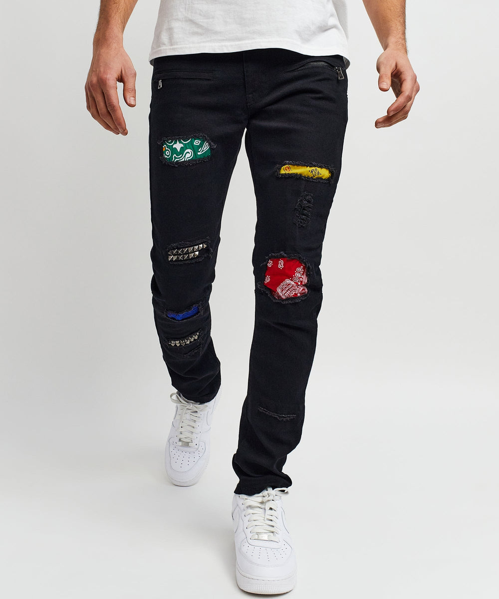 Pike Bandana Color Back Black Denim Jeans – Reason Clothing