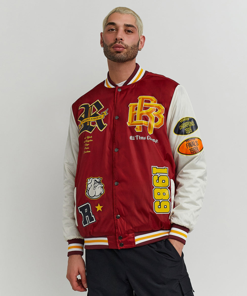 All Time Champ Nylon Varsity Jacket - Burgundy – Reason Clothing