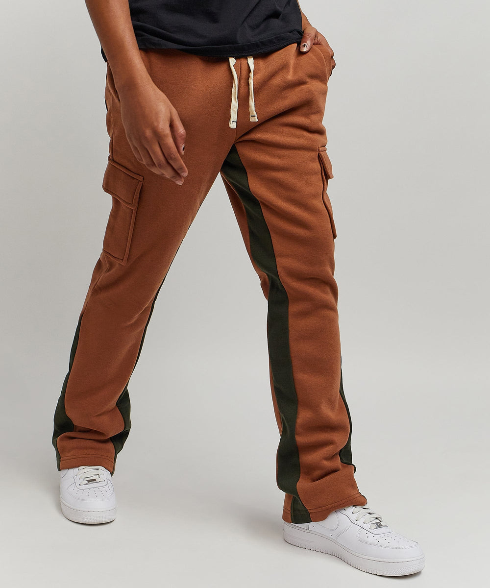 Stacked cargo sweatpants hot sale