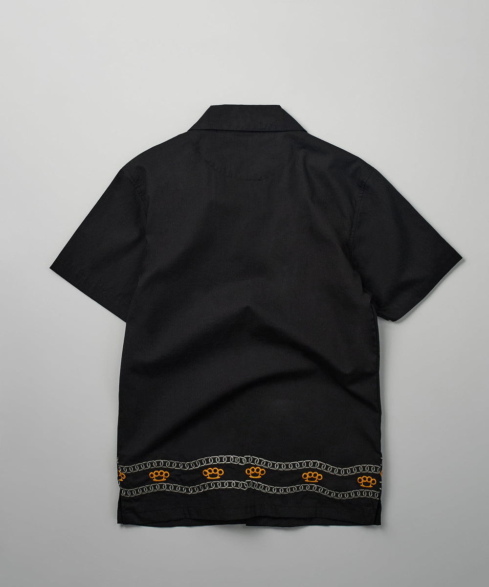 Yuma Embroidery Shirt Black Reason Clothing