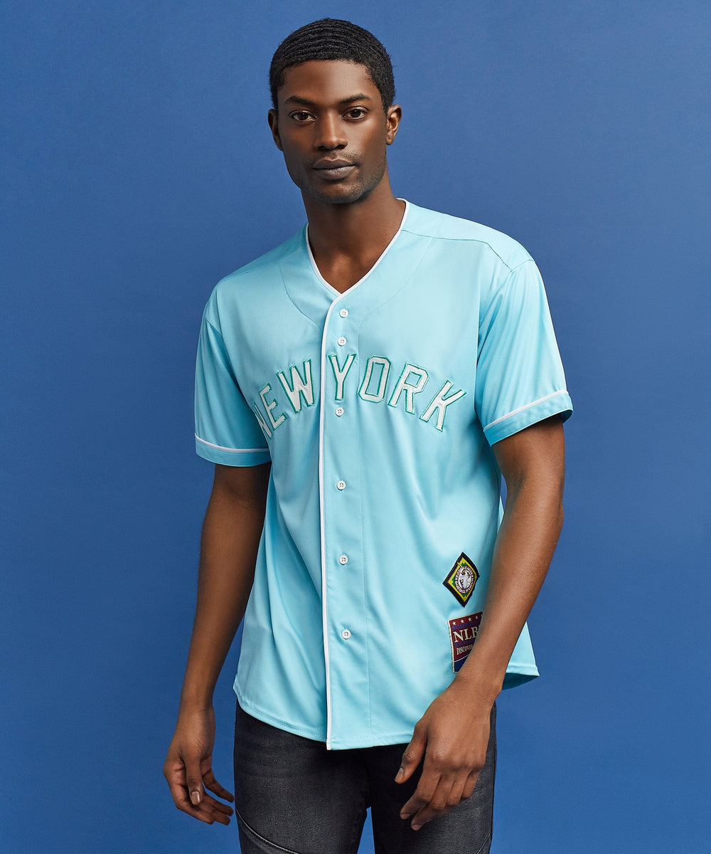 NLBM NY BLK Button Up Baseball Jersey – Reason Clothing