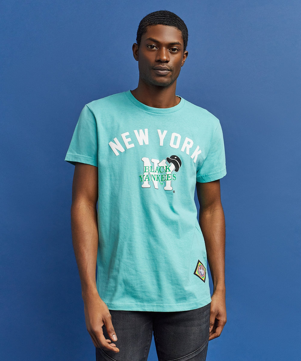 Reason Brand NLBM NY Black Yankees Short Sleeve Tee - Blue