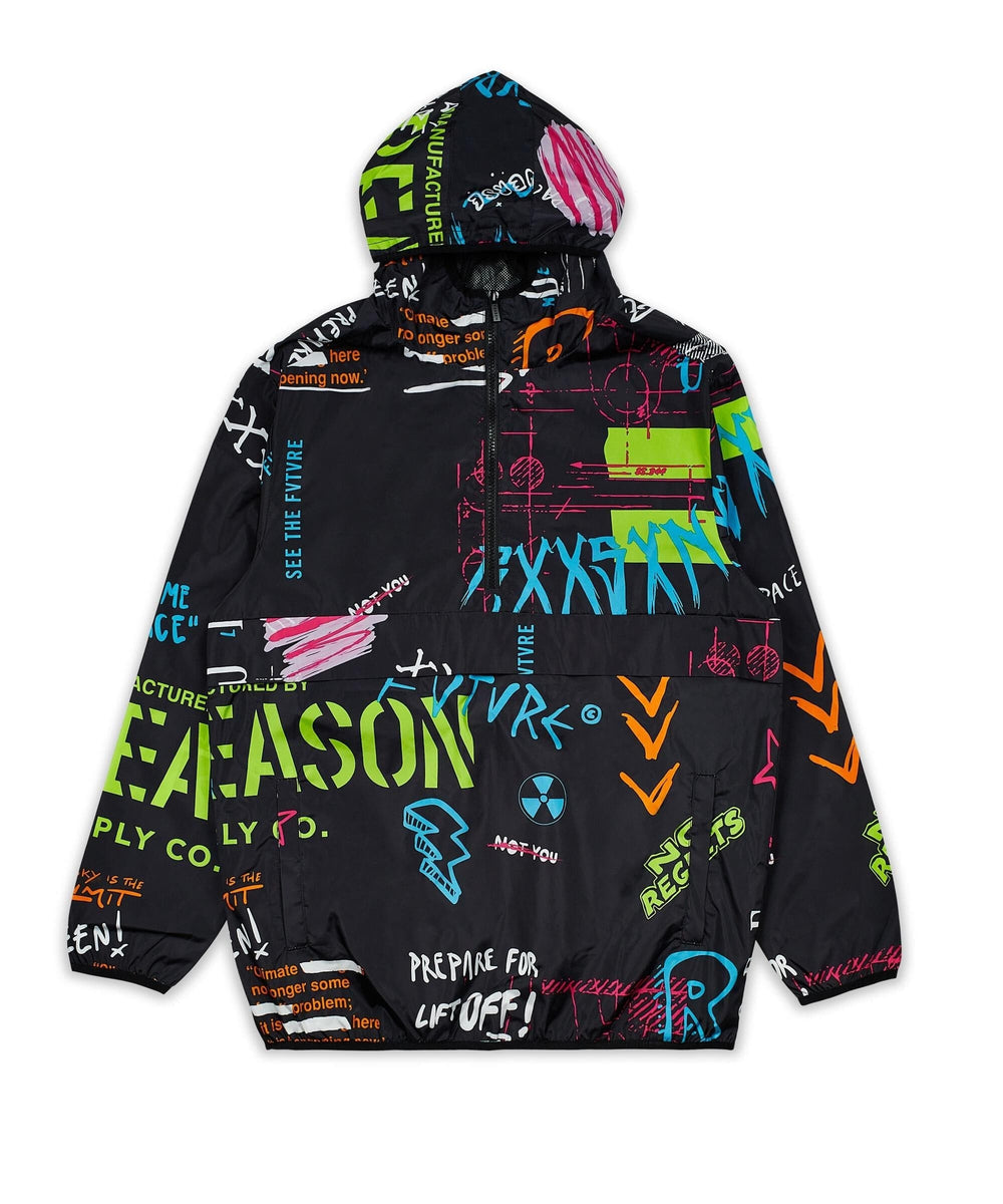 Space Graffiti Half-Zip Anorak – Reason Clothing