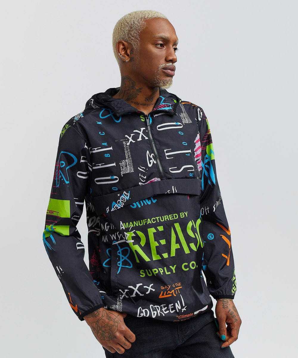 Space Graffiti Half-Zip Anorak – Reason Clothing