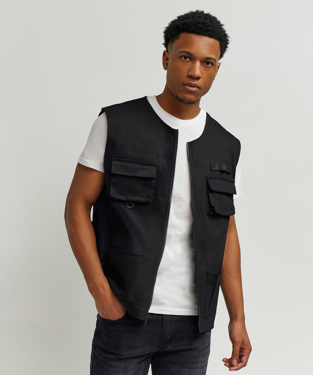 Luther Cotton Twill Utility Vest - Black – Reason Clothing