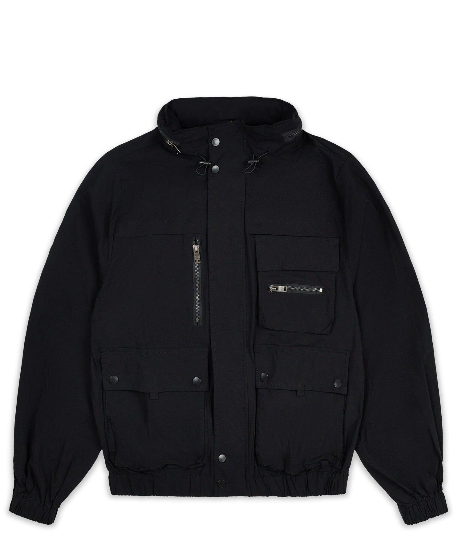 Utility Stretch Nylon Zip Up Jacket - Black – Reason Clothing