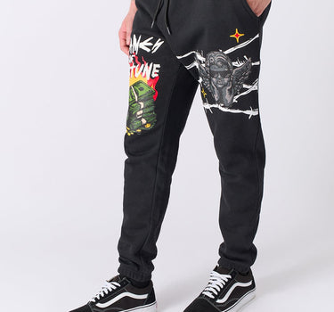 Flames of Fortune Jogger Pants - Black