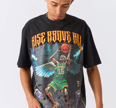 Rise Above All Applique Short Sleeve Tee - Black
