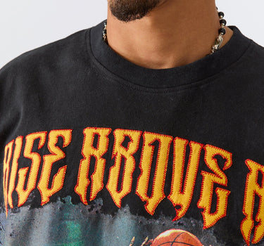 Rise Above All Applique Short Sleeve Tee - Black