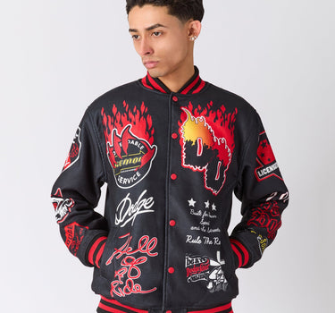Dodge Demon Hell Varsity Jacket - Black
