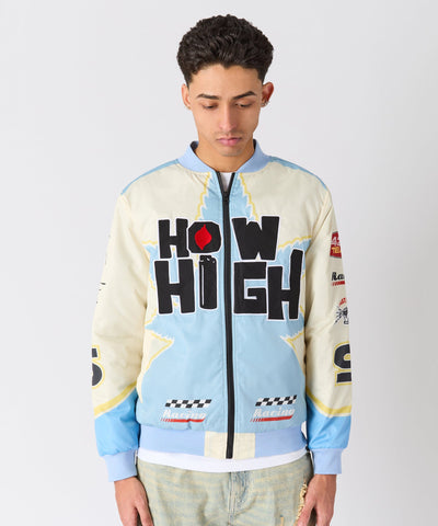 How High Applique Racing Jacket