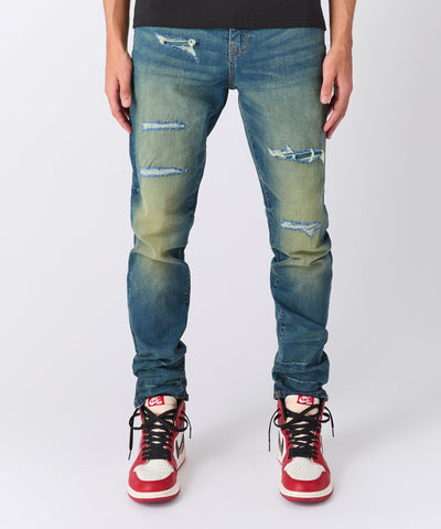 Rip and Repair Denim Jeans - Vintage Blue