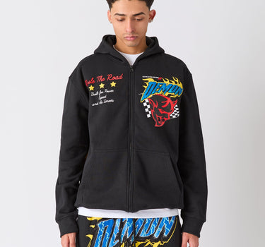 Dodge Demon Applique Full Zip Hoodie - Black