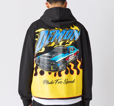 Dodge Demon Applique Full Zip Hoodie - Black