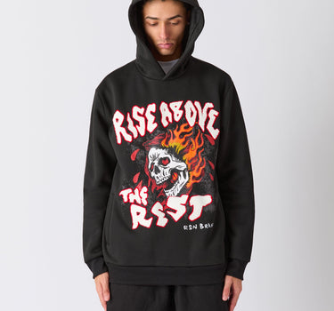 Rise Above Chenille Hoodie - Black