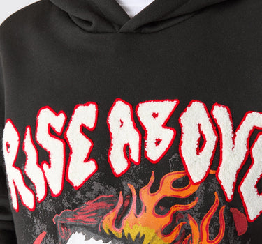 Rise Above Chenille Hoodie - Black