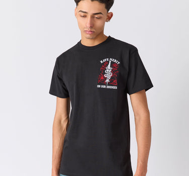Mercy Embroidered  Short Sleeve Tee - Black