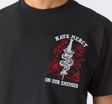 Mercy Embroidered  Short Sleeve Tee - Black