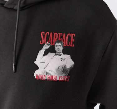 Scarface Tony Glitter Print Hoodie - Black