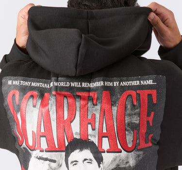 Scarface Tony Glitter Print Hoodie - Black
