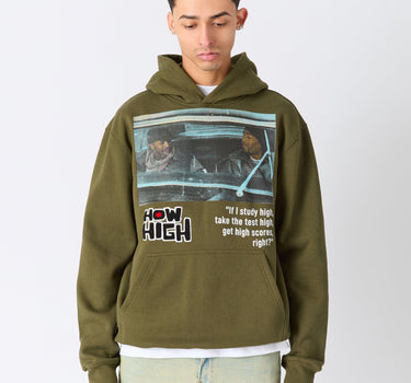 How High Study Hoodie - Olive Green