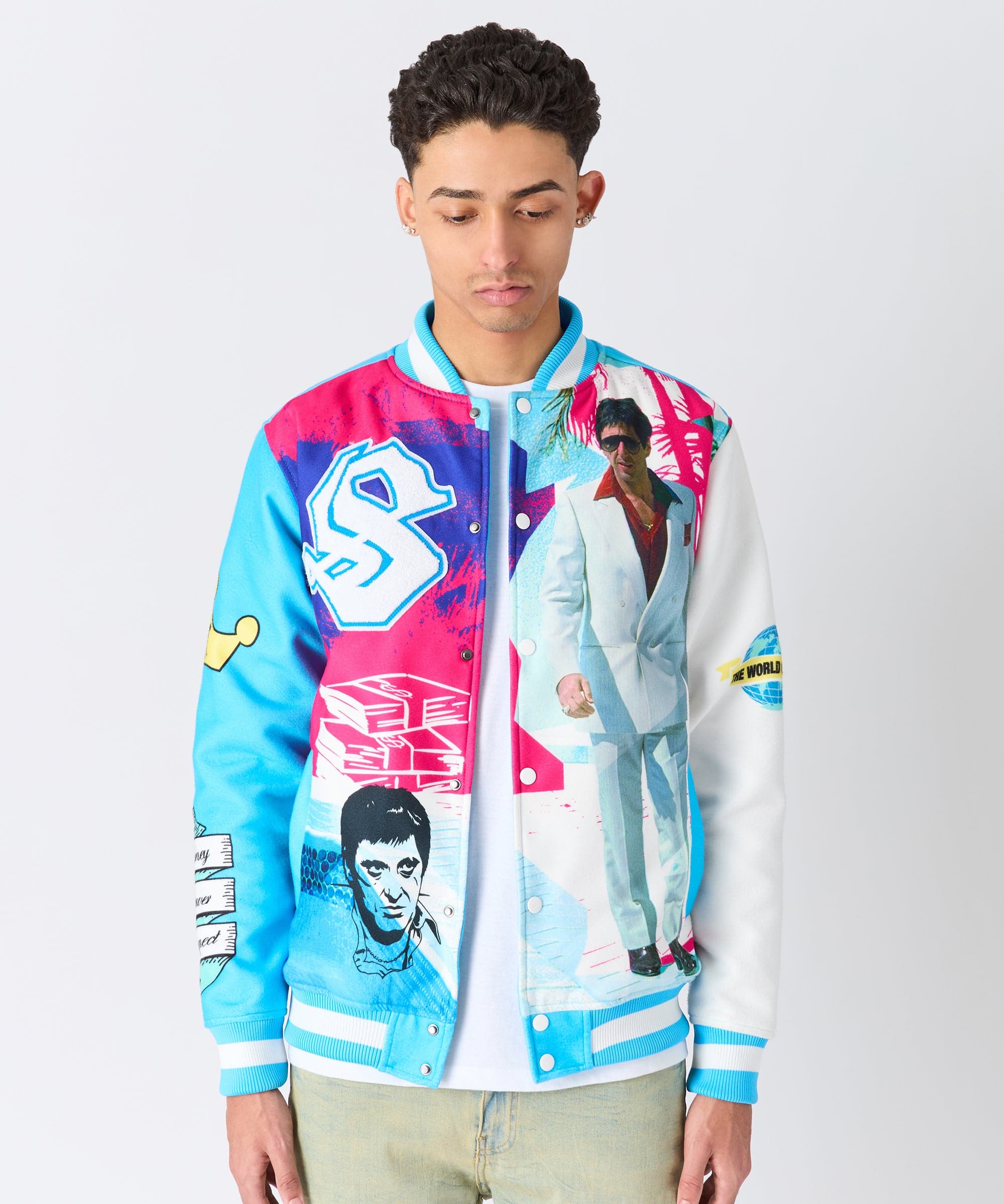 Scarface Retro Varsity Jacket - Blue – Reason Clothing