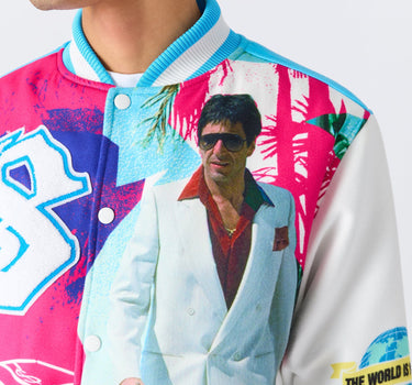 Scarface Retro Varsity Jacket - Blue