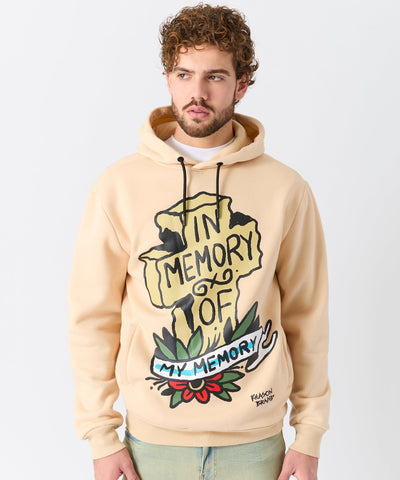 In Memory Of Graphic Print Hoodie - Khaki