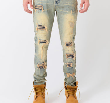 Plus Size Distressed Camo Denim Pant
