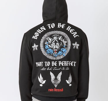 Trust No 1 Front And Back Print Hoodie - Black
