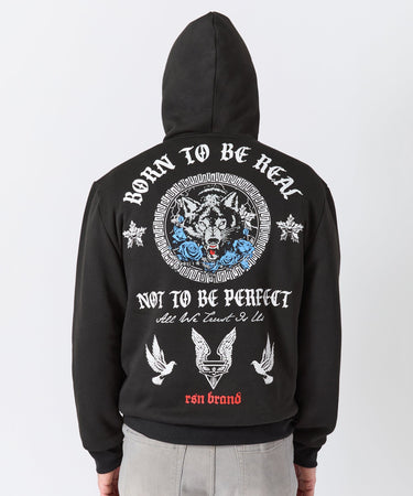 Trust No 1 Front And Back Print Hoodie - Black