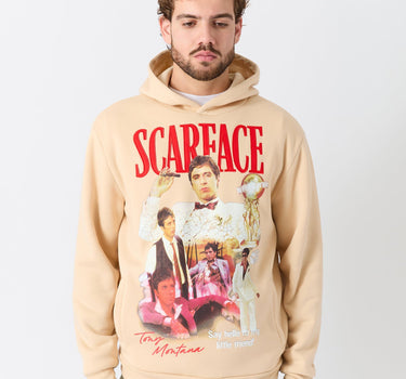 Scarface Say Hello Embroidered Patch Hoodie - Khaki