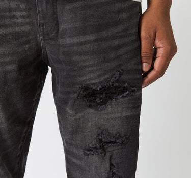 Rip And Repair Denim Jeans - Black