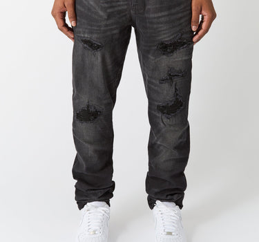 Rip And Repair Denim Jeans - Black