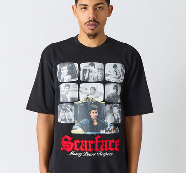 Scarface Money Embroidered Short Sleeve Tee - Black