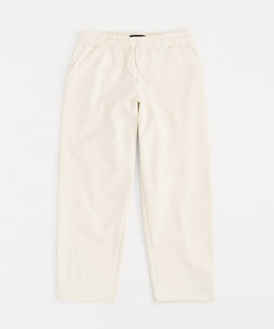 Essential Heavyweight Fleece Baggy Fit Open Hem Sweats - Cream