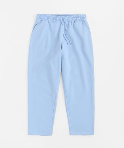Essential Heavyweight Fleece Baggy Fit Open Hem Sweats - Light Blue