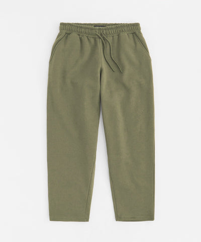 Essential Heavyweight Fleece Baggy Fit Open Hem Sweats - Olive Green
