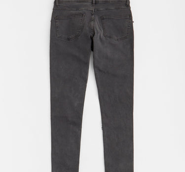 Frayed Layered Denim Jeans - Dark Grey