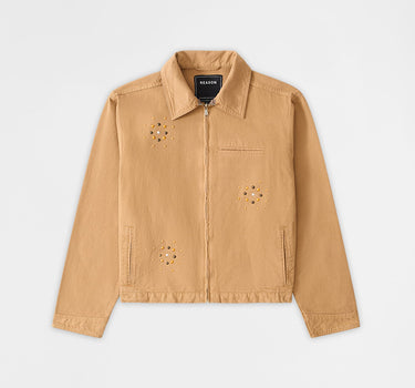 Studded Denim Jacket - Khaki