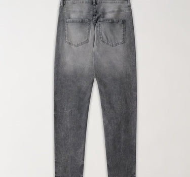 Rip And Repair Washed Jeans - Dark Grey