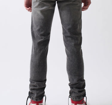 Rip And Repair Washed Jeans - Dark Grey