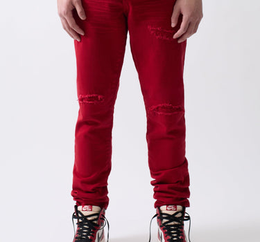 Destroyed Denim Jeans - Red