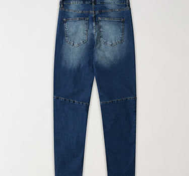 Rip And Repair Dark Wash Denim Pants - Blue