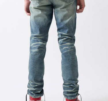 Ripped And Repaired Denim Pants - Blue