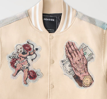 Cherub Tapestry Varsity Jacket - Khaki