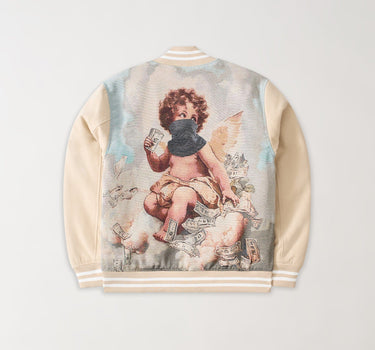 Cherub Tapestry Varsity Jacket - Khaki