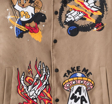 Beyond Reality Varsity Jacket PU - Khaki