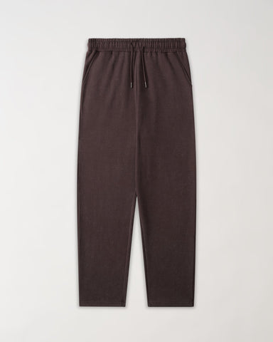 Essential Heavyweight Fleece Open Hem Washed Pant - Brown