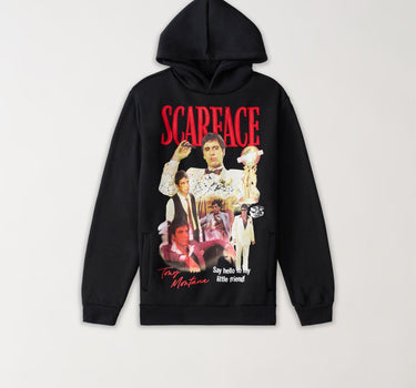 Scarface Say Hello Embroidered Patch Hoodie - Black